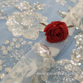 Flower Crystal Tulle Lace Fabric for Dress